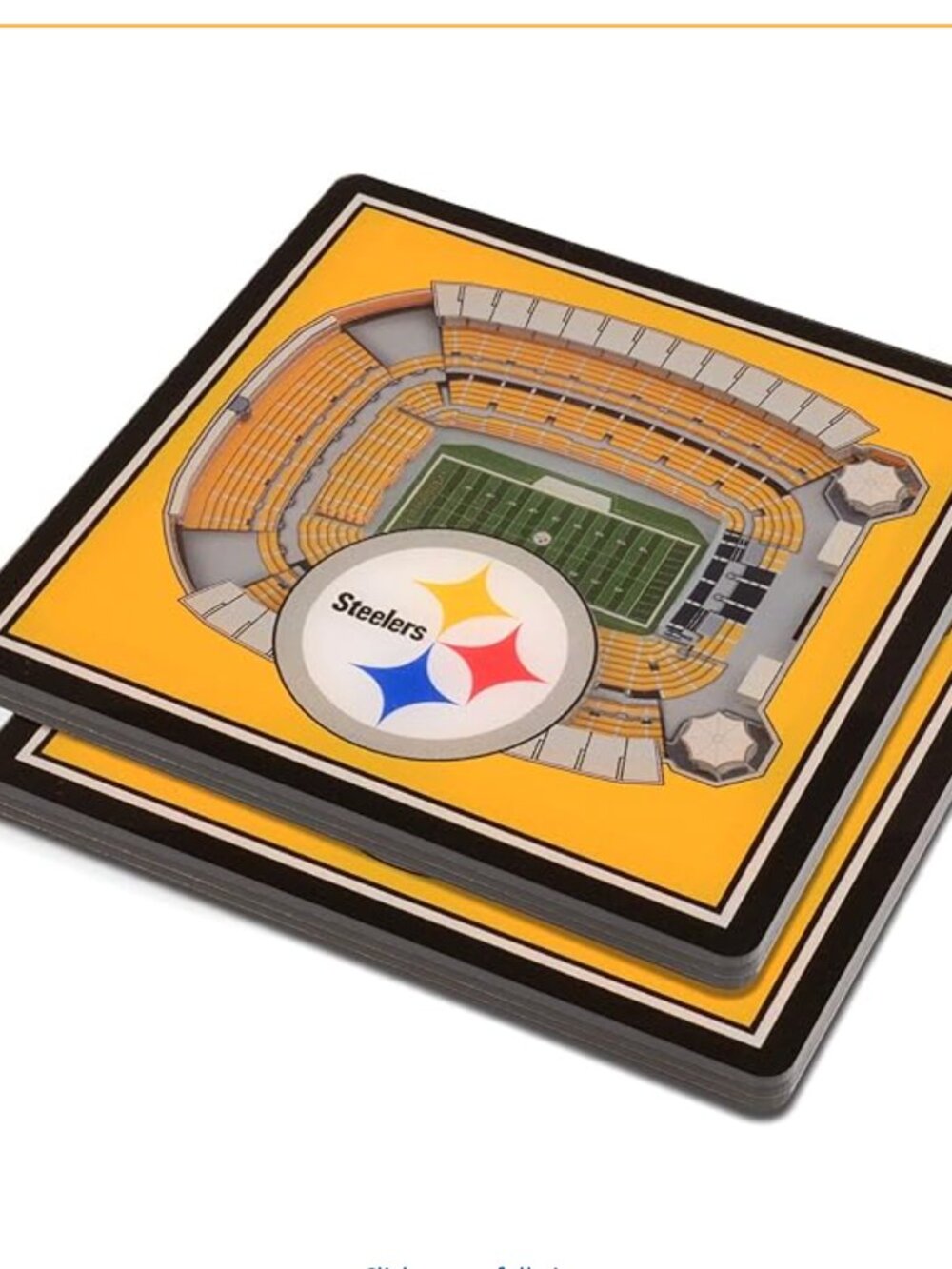 YouTheFan NFL Pittsburgh Steelers 3D StadiumView Coaster Set NWT - Picture 5 of 6